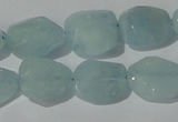 CAQ211 15.5 inches 16*18mm faceted nugget natural aquamarine beads