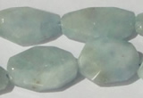 CAQ212 15.5 inches 18*25mm faceted nugget natural aquamarine beads