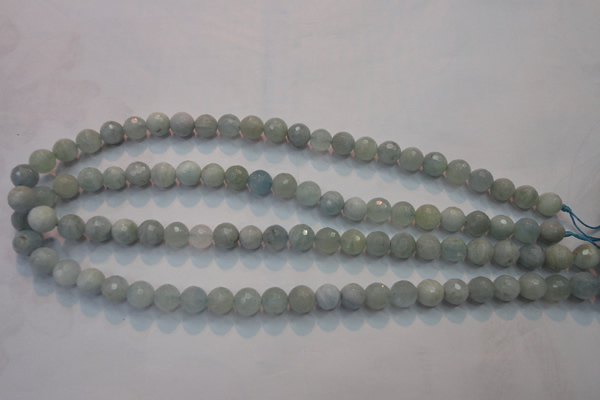 CAQ221 15 inches 5mm faceted round aquamarine beads wholesale