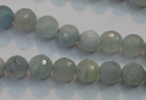 CAQ222 15 inches 6mm faceted round aquamarine beads wholesale