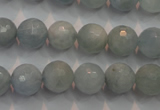 CAQ224 15 inches 10mm faceted round aquamarine beads wholesale