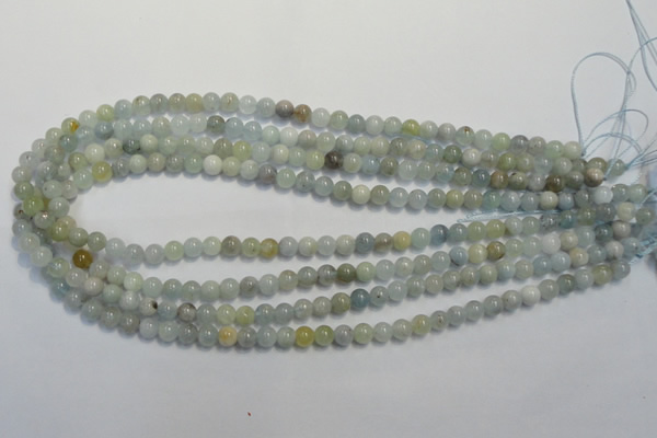 CAQ251 15.5 inches 6mm round aquamarine beads wholesale