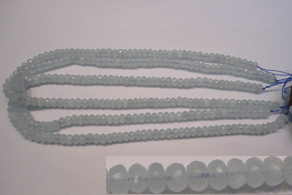 CAQ305 15.5 inches 4*7mm faceted rondelle natural aquamarine beads