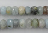 CAQ353 15.5 inches 8*12mm faceted rondelle natural aquamarine beads