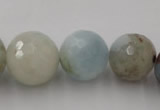 CAQ360 15.5 inches 7mm - 18mm faceted round natural aquamarine beads