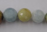 CAQ362 15.5 inches 6mm - 16mm faceted round natural aquamarine beads