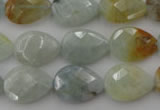 CAQ378 15.5 inches 13*18mm faceted flat teardrop natural aquamarine beads