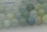 CAQ431 15.5 inches 6mm round natural aquamarine beads wholesale