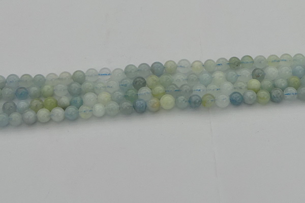 CAQ431 15.5 inches 6mm round natural aquamarine beads wholesale