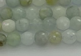 CAQ436 15.5 inches 6mm faceted round natural aquamarine beads