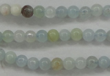 CAQ451 15.5 inches 4mm round aquamarine beads wholesale