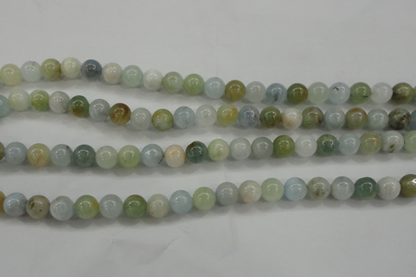 CAQ453 15.5 inches 8mm round aquamarine beads wholesale