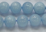 CAQ50 15.5 inches 14mm round natural aquamarine gemstone beads