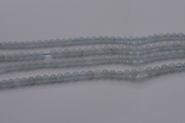 CAQ500 15.5 inches 4mm round natural aquamarine beads