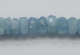 CAQ51 15.5 inches 6*12mm faceted rondelle natural aquamarine beads