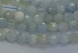 CAQ551 15.5 inches 4mm faceted round natural aquamarine beads