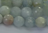 CAQ553 15.5 inches 8mm faceted round natural aquamarine beads