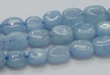 CAQ56 15.5 inches 9*12mm nugget natural aquamarine gemstone beads