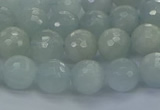 CAQ560 15.5 inches 6mm faceted round natural aquamarine beads