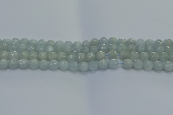 CAQ560 15.5 inches 6mm faceted round natural aquamarine beads