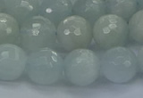 CAQ562 15.5 inches 10mm faceted round natural aquamarine beads