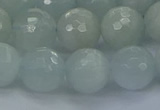 CAQ563 15.5 inches 12mm faceted round natural aquamarine beads