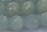 CAQ564 15.5 inches 14mm faceted round natural aquamarine beads