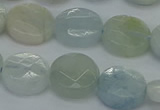 CAQ569 15.5 inches 9mm faceted coin natural aquamarine beads