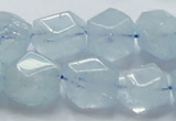 CAQ59 15.5 inches 16*20mm faceted nugget natural aquamarine beads