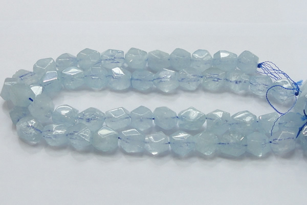 CAQ59 15.5 inches 16*20mm faceted nugget natural aquamarine beads