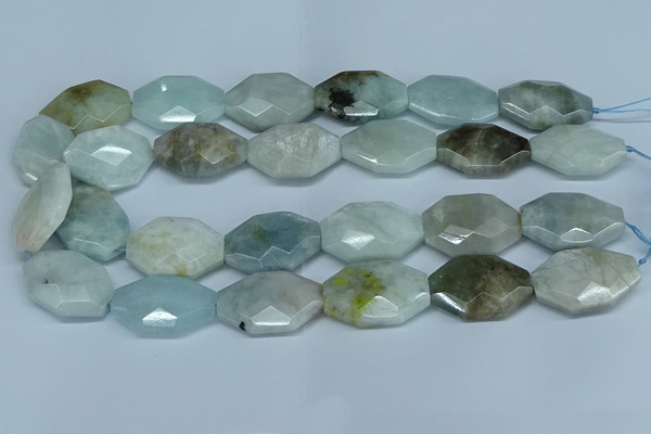 CAQ592 15.5 inches 22*30mm faceted freeform aquamarine beads