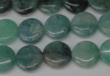 CAQ618 15.5 inches 10mm flat round aquamarine gemstone beads