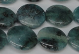 CAQ622 15.5 inches 18mm flat round aquamarine gemstone beads