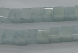 CAQ66 15.5 inches 8*8mm cube natural aquamarine beads wholesale