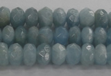 CAQ70 15.5 inches 5*7mm faceted rondelle AB grade aquamarine beads