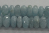 CAQ71 15.5 inches 5*9mm faceted rondelle AB grade aquamarine beads