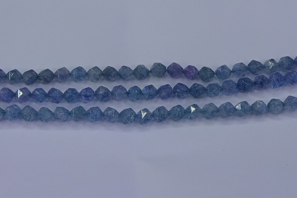 CAQ772 15.5 inches 8mm faceted nuggets imitation aquamarine beads