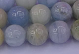 CAQ784 15.5 inches 12mm round natural aquamarine beads