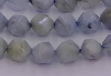 CAQ791 15.5 inches 8mm faceted nuggets aquamarine gemstone beads