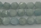 CAQ796 15.5 inches 6mm faceted nuggets aquamarine gemstone beads