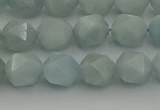 CAQ797 15.5 inches 8mm faceted nuggets aquamarine gemstone beads