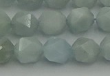 CAQ798 15.5 inches 10mm faceted nuggets aquamarine gemstone beads