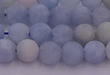 CAQ811 15.5 inches 6mm round matte aquamarine beads wholesale