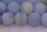 CAQ812 15.5 inches 8mm round matte aquamarine beads wholesale