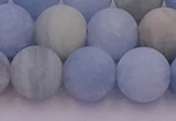 CAQ813 15.5 inches 10mm round matte aquamarine beads wholesale