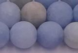 CAQ814 15.5 inches 12mm round matte aquamarine beads wholesale