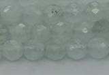 CAQ820 15.5 inches 6mm faceted round aquamarine beads wholesale