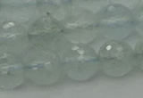 CAQ821 15.5 inches 8mm faceted round aquamarine beads wholesale