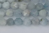 CAQ831 15.5 inches 6mm faceted nuggets aquamarine beads