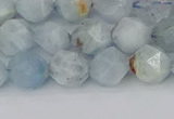 CAQ832 15.5 inches 8mm faceted nuggets aquamarine beads